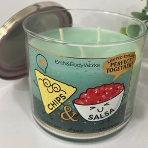 BBW CHIPS AND SALSA THREE WICK CANDLE NWT